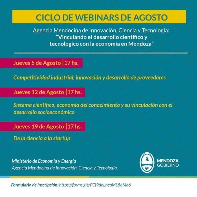 Agosto y un ciclo de webinar sobre Innovación